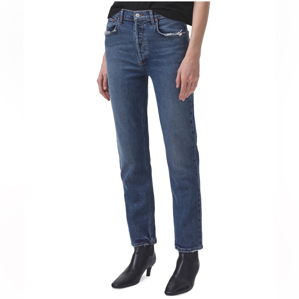 AGOLDE Riley High Rise Straight Jeans - Picture 1 of 8